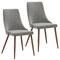 Contemporary Home Living Set of 2 Gray and Brown Contemporary Side Chairs 35.75"